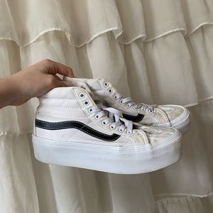 sk8-hi white platform vans